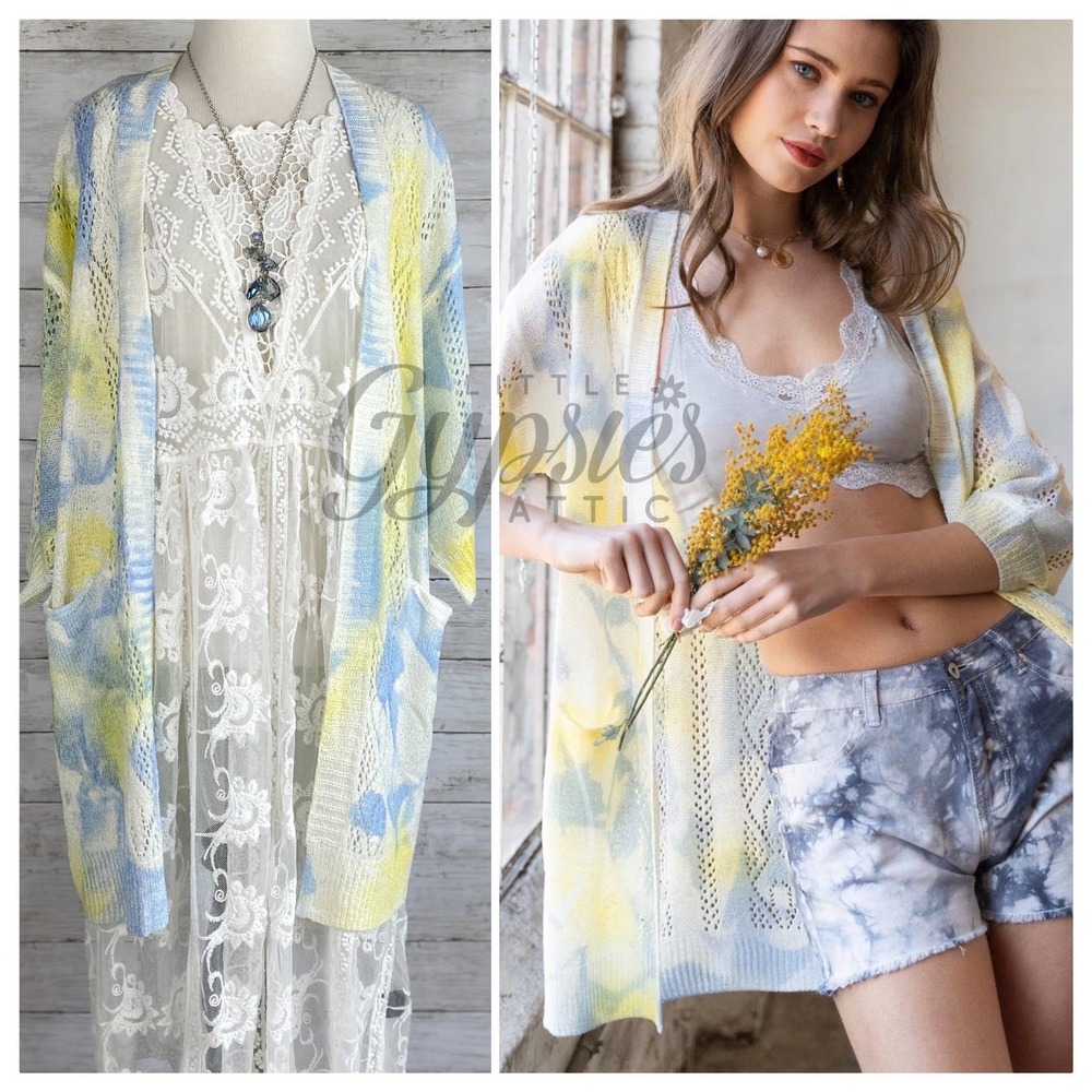 POL Splash of Color Knit Kimono